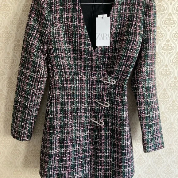 ZARA Blazer Dress with Rhinestone Detailing - Picture 4 of 11